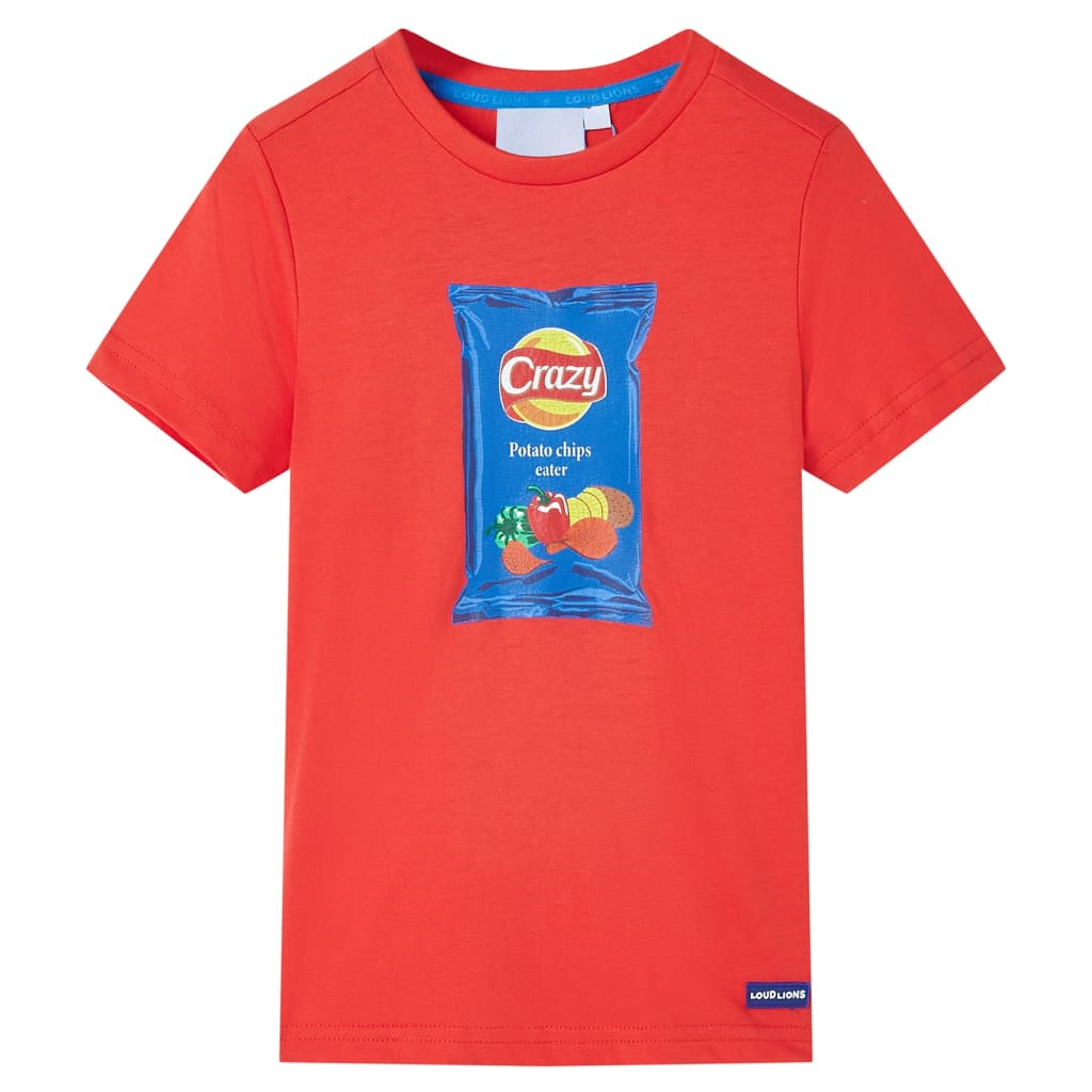 Camiseta de manga corta infantil rojo 104