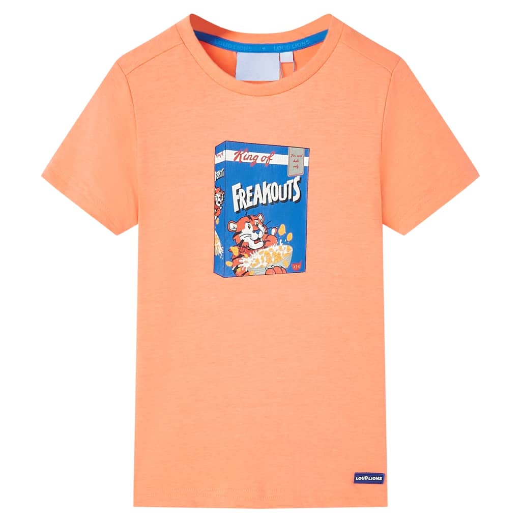 Camiseta de manga corta infantil naranja neón 92