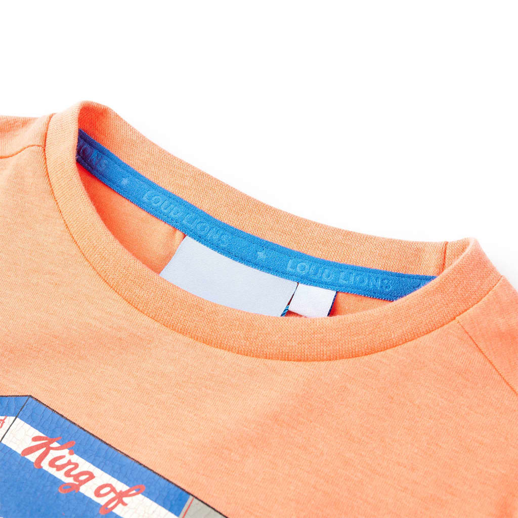 Camiseta de manga corta infantil naranja neón 116