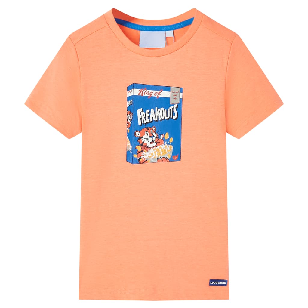 Camiseta de manga corta infantil naranja neón 116