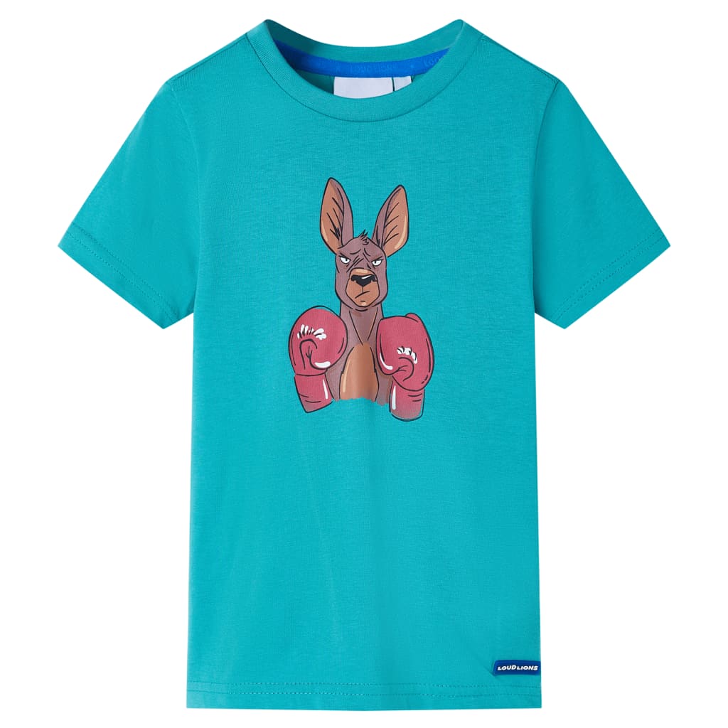 Camiseta infantil de manga corta color verde menta oscuro 104