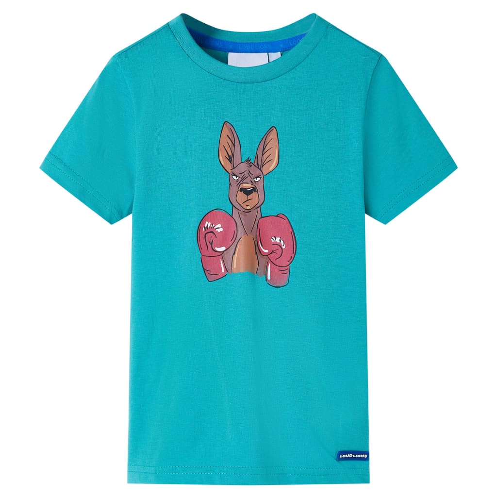 Camiseta infantil de manga corta color verde menta oscuro 140