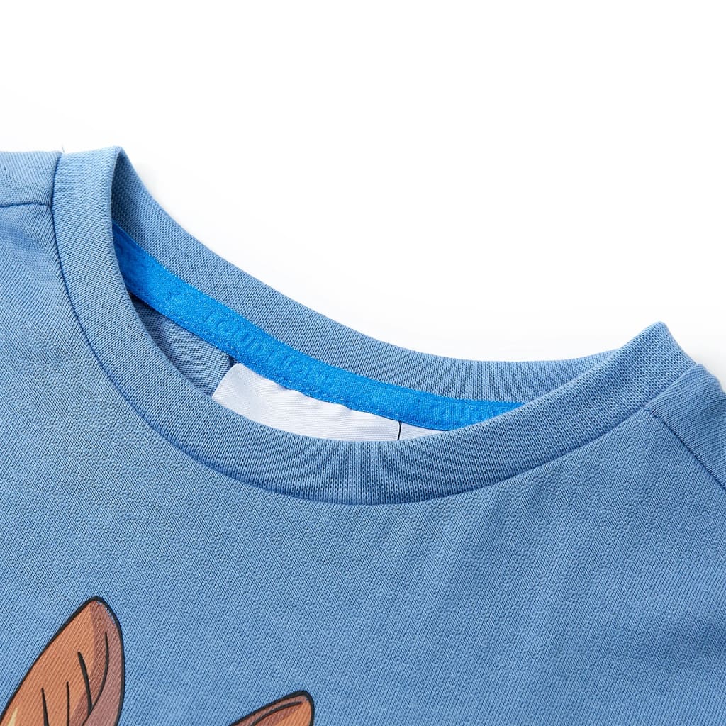 Camiseta infantil de manga corta azul medio 92 V74