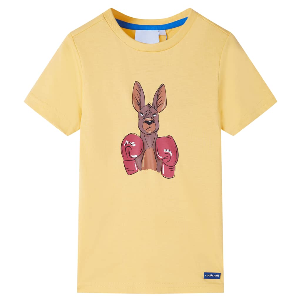 Camiseta infantil de manga corta amarillo 128