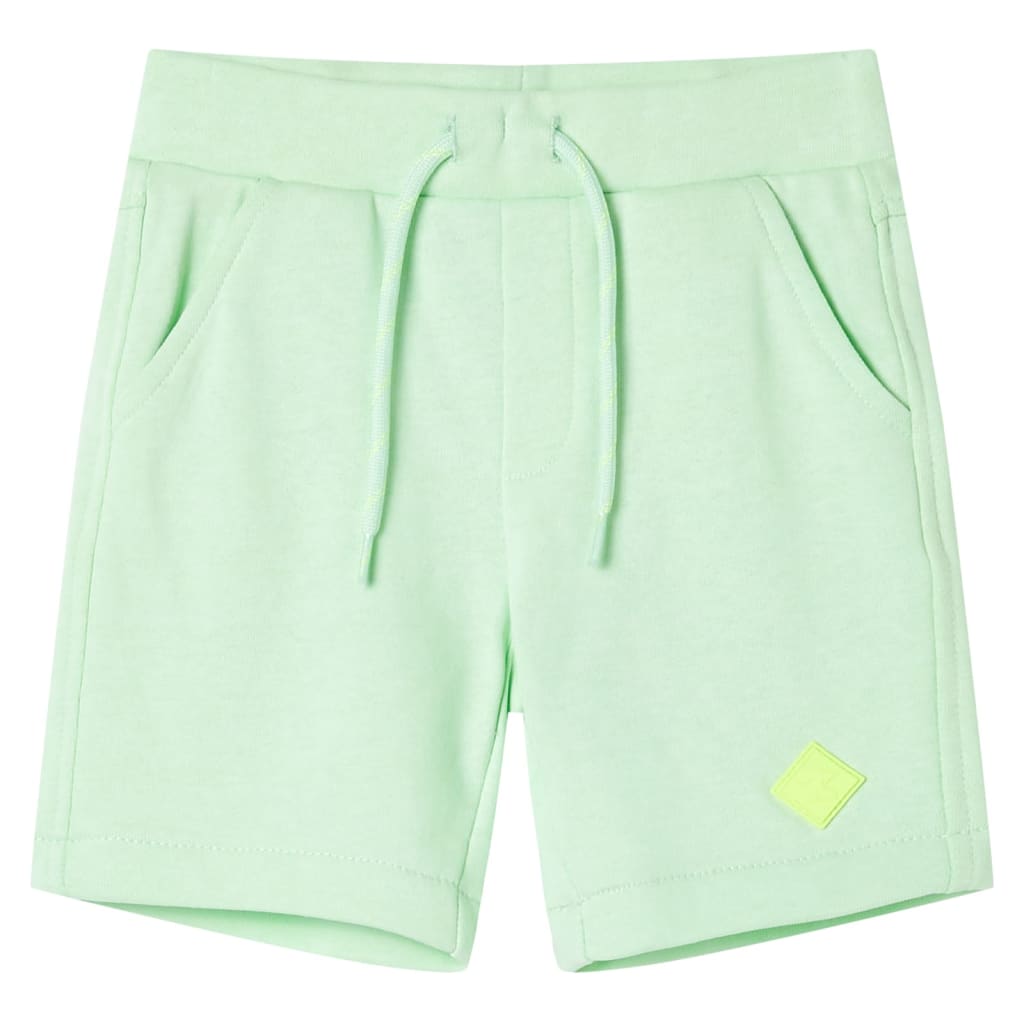 Vetonek Pantalones cortos infantiles con cordón verde chillón 128