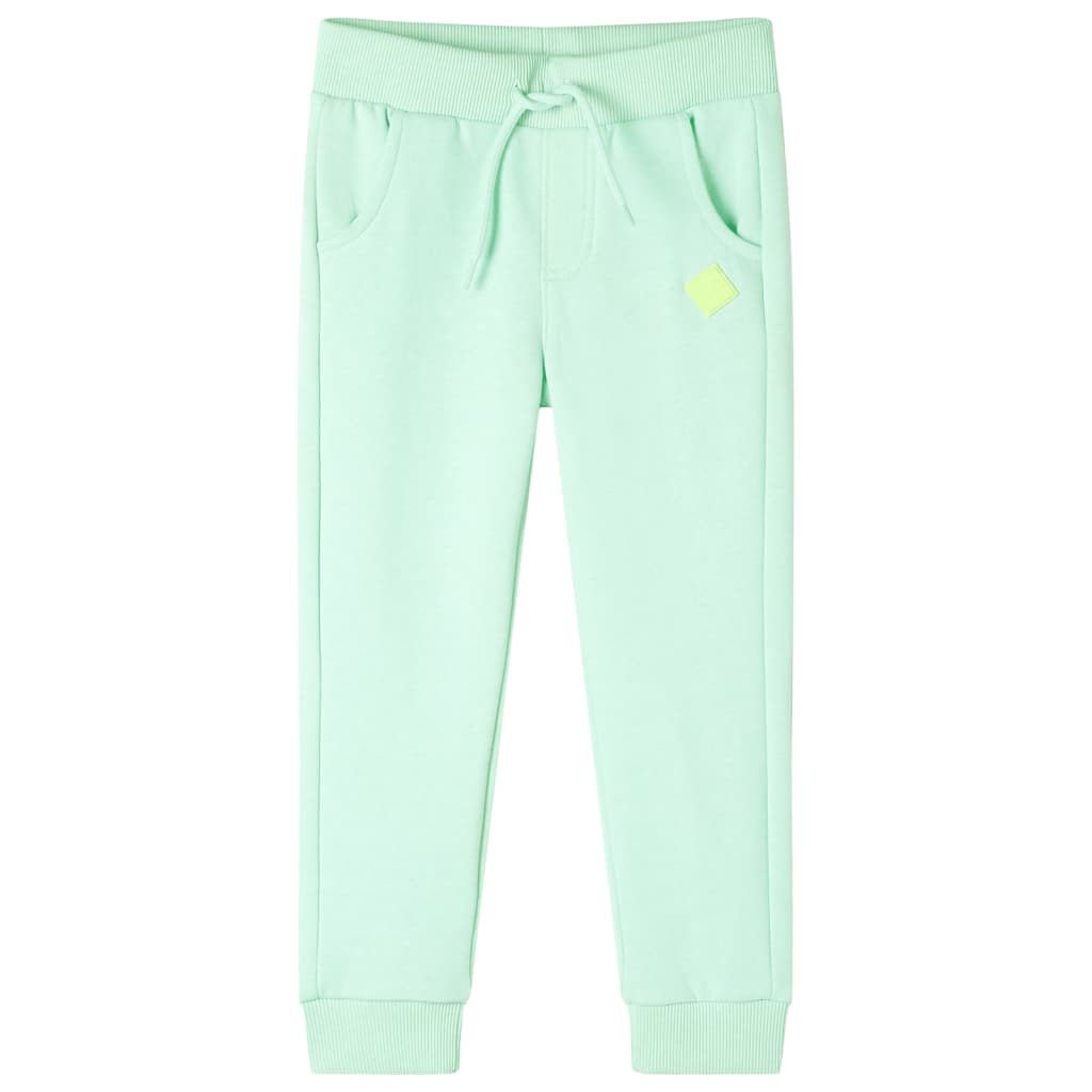 Pantalones de chándal infantiles verde brillante 92