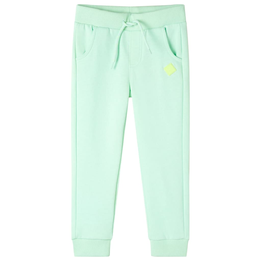 Pantalones de chándal infantiles verde brillante 128