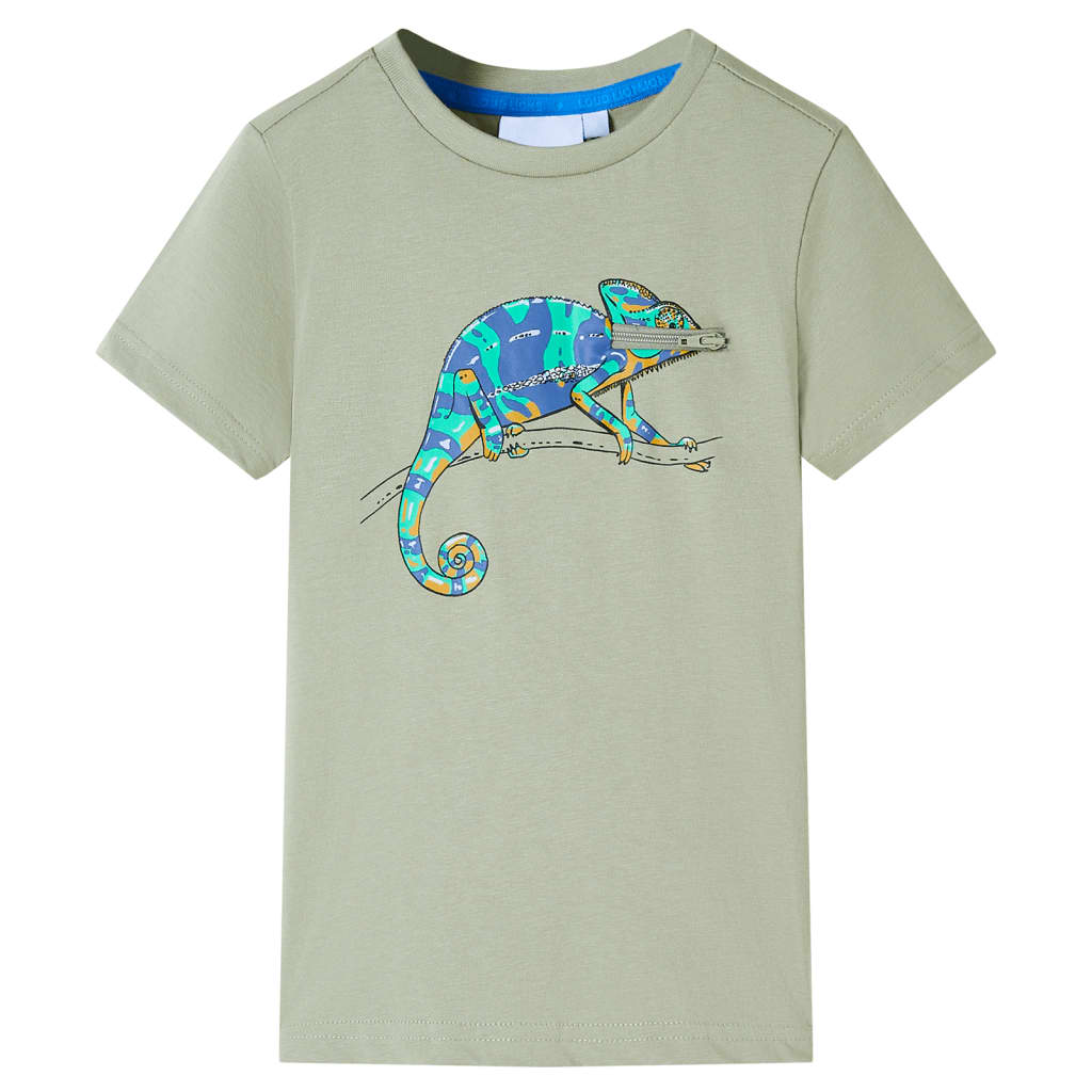 Camiseta infantil de manga corta caqui claro 104