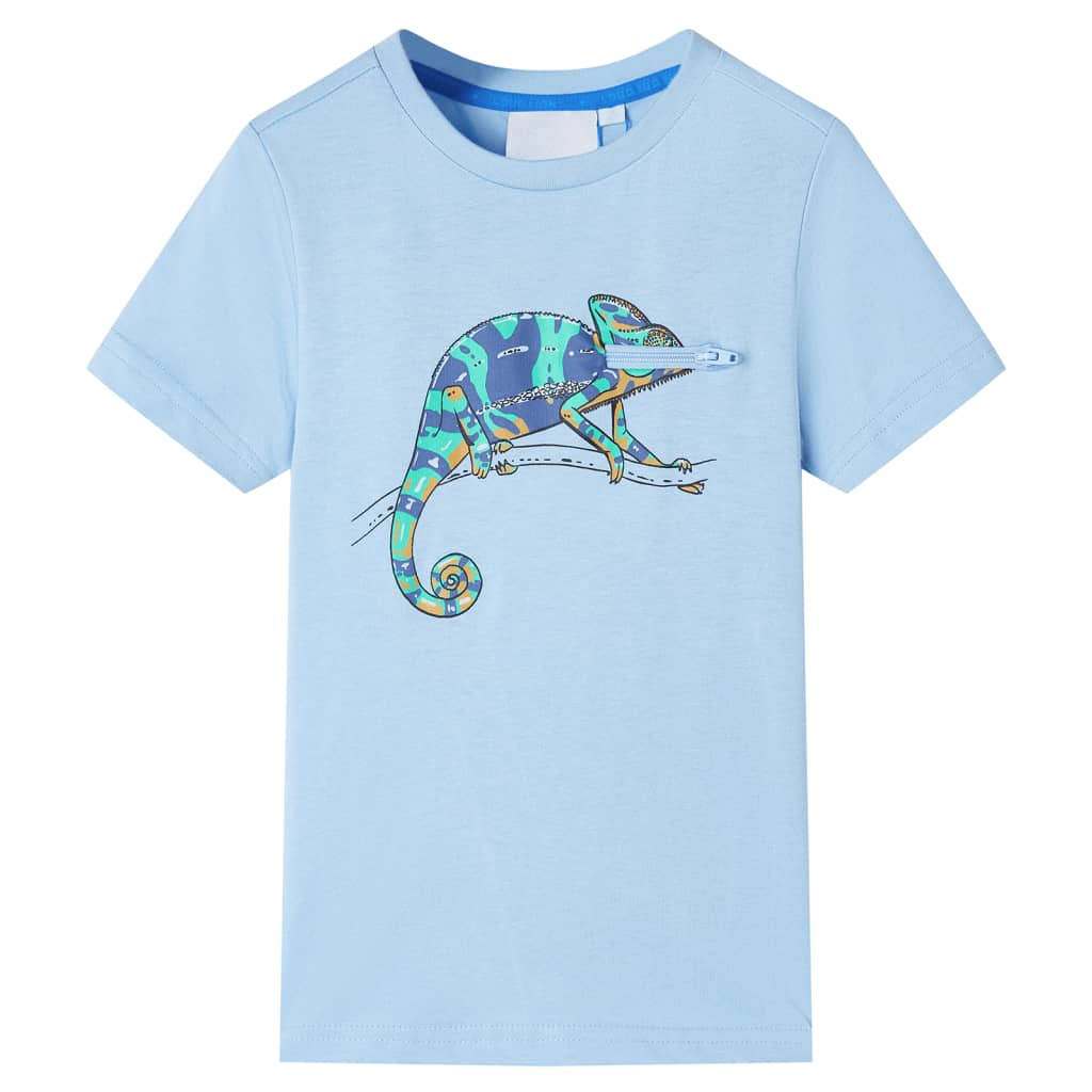 Camiseta infantil de manga corta azul claro 104