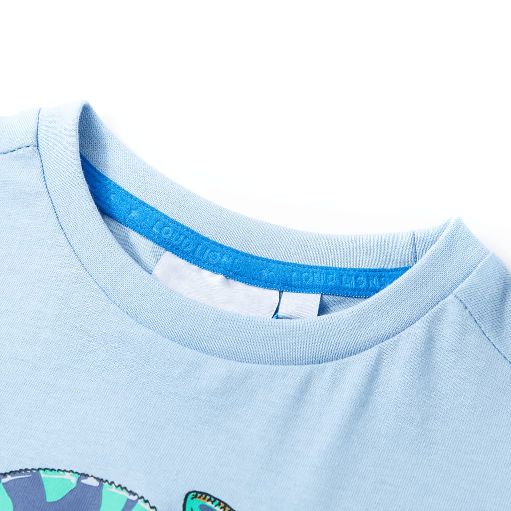 Camiseta infantil de manga corta azul claro 116 V16