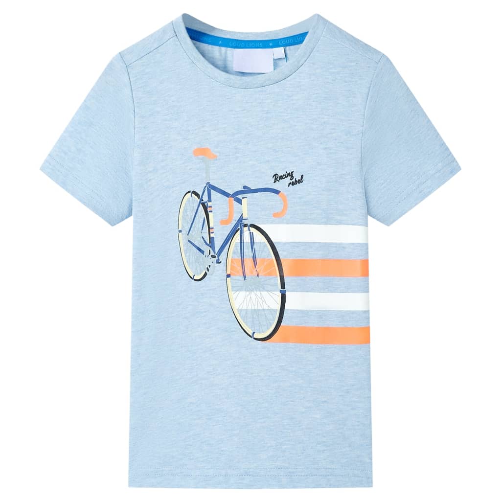 Camiseta infantil azul suave melange 92