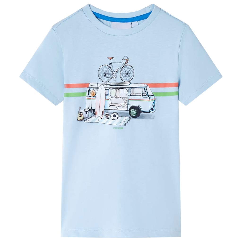 Camiseta infantil azul claro 116