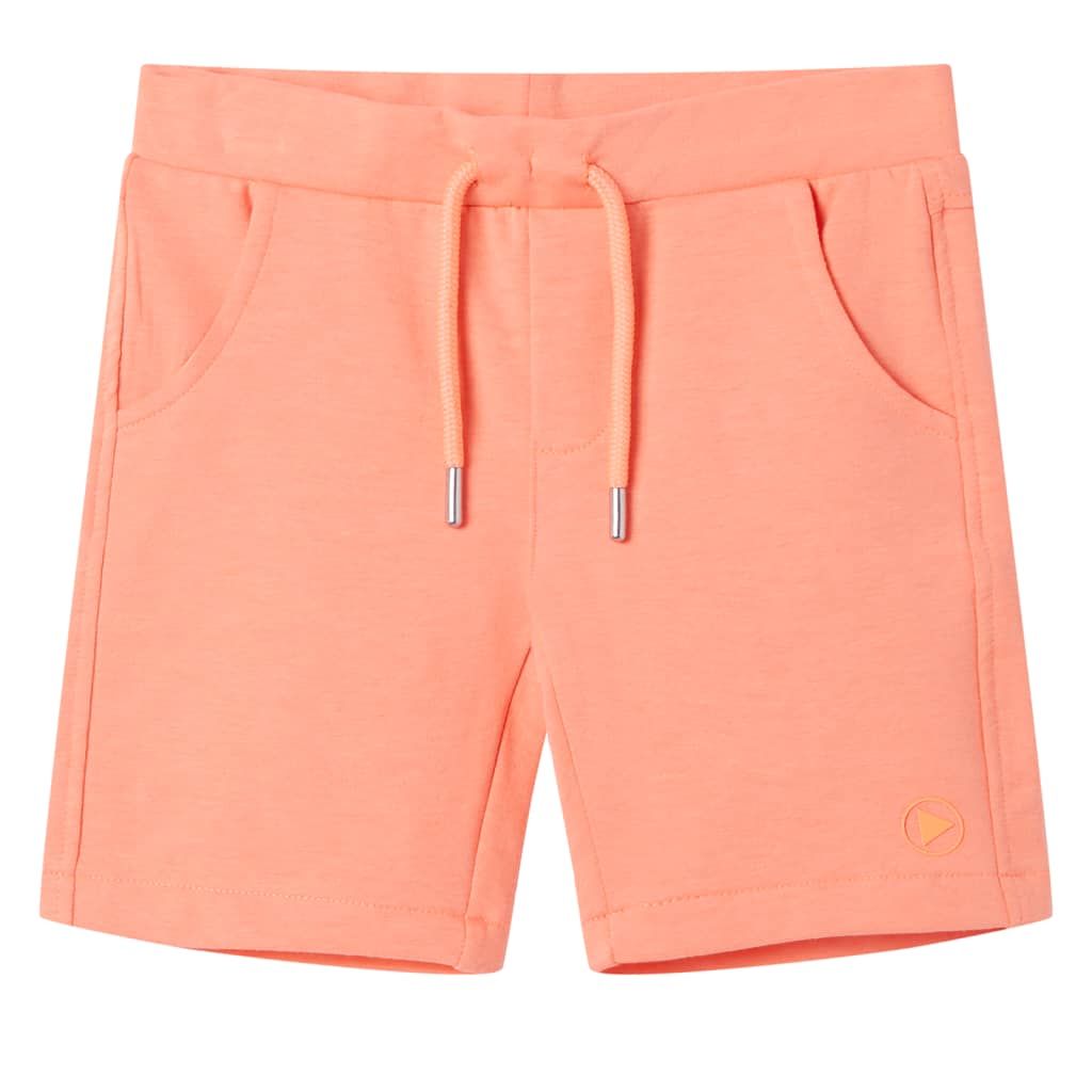 Pantalón corto infantil con cordón naranja neón 92