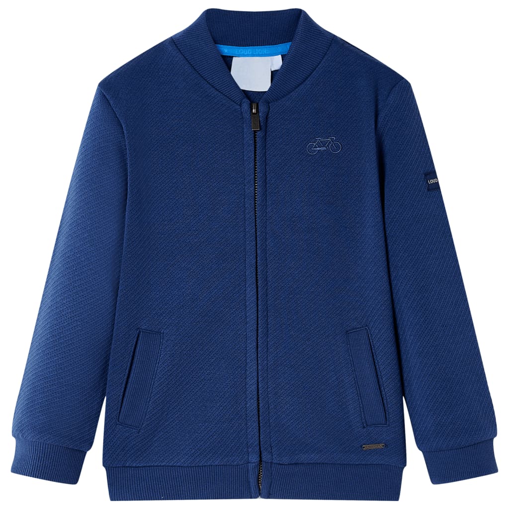 Sudadera infantil con cremallera azul marino 104