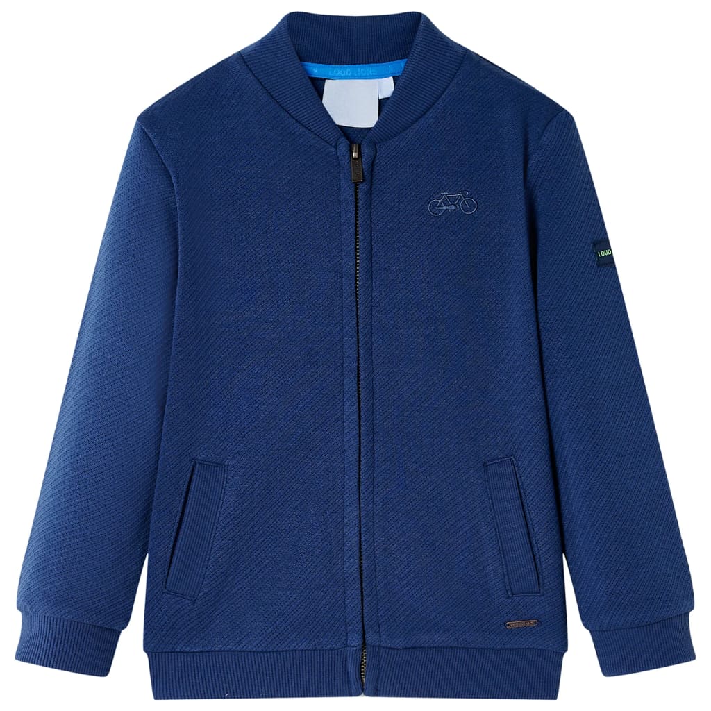 Sudadera infantil con cremallera azul marino 116