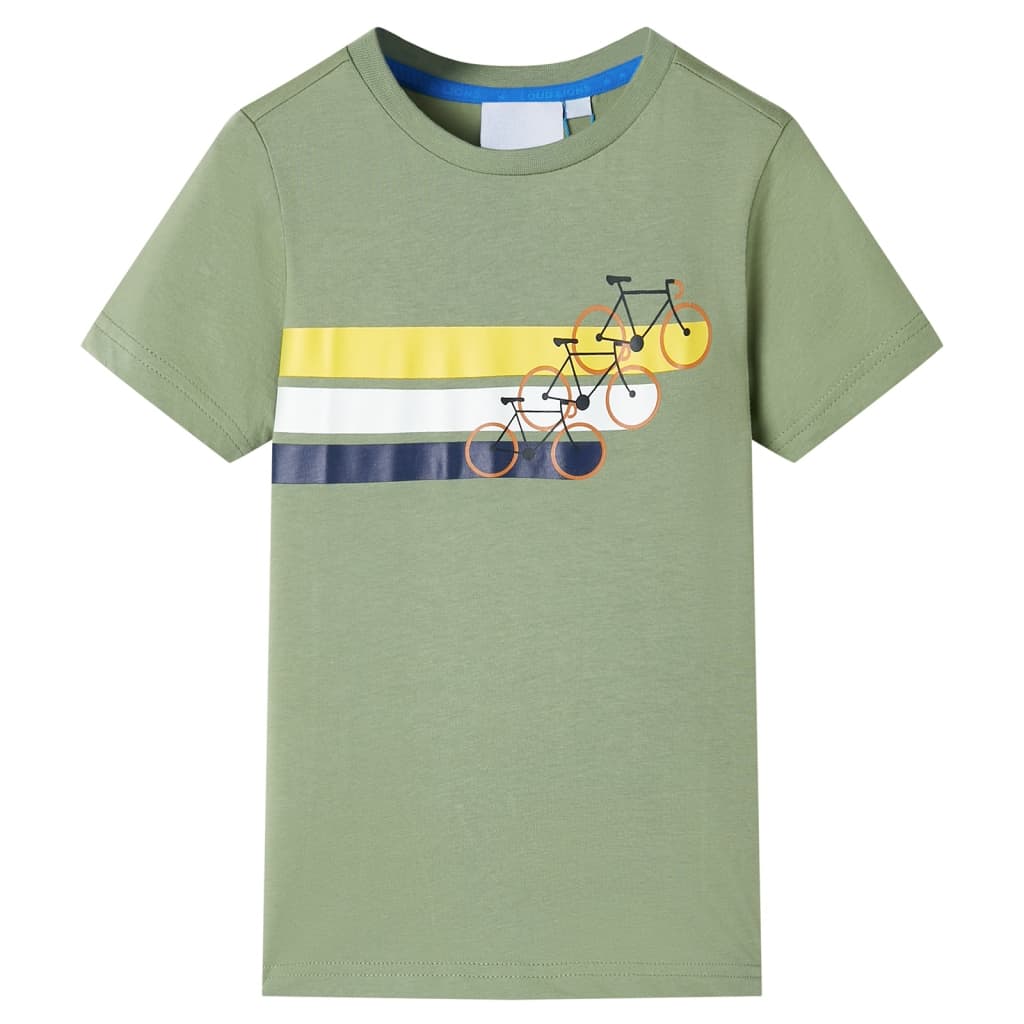 Camiseta infantil de manga corta caqui claro 116