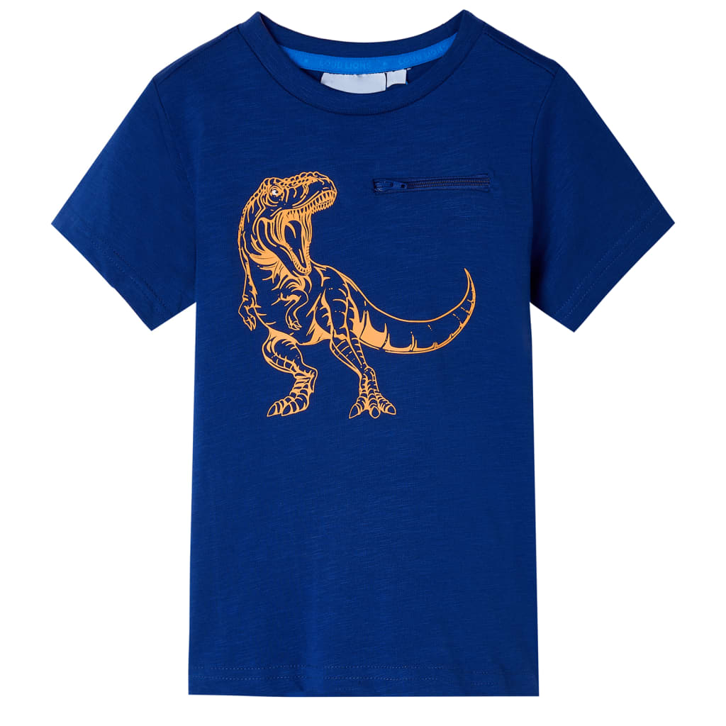 Camiseta infantil de manga corta azul oscuro 104