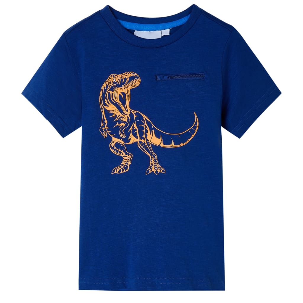 Camiseta infantil de manga corta azul oscuro 116