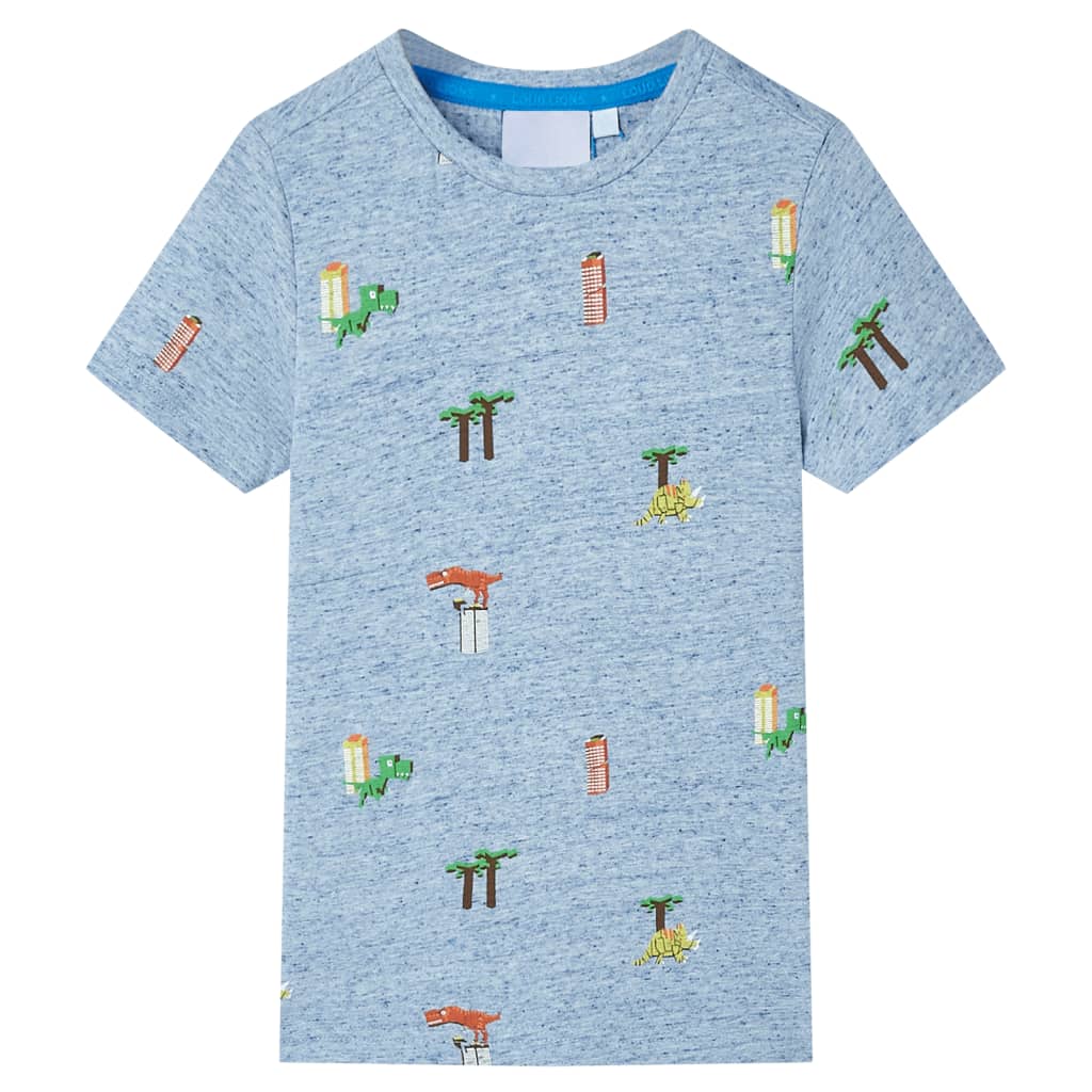 Camiseta infantil azul mélange 92