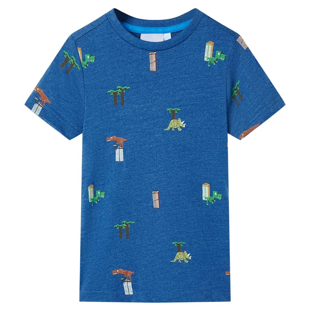 Camiseta infantil azul oscuro mélange 104