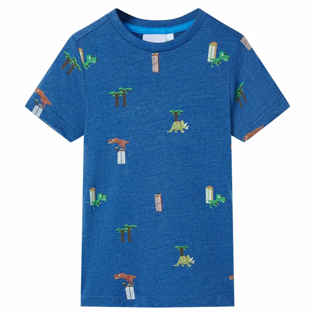 Camiseta infantil azul oscuro mélange 128