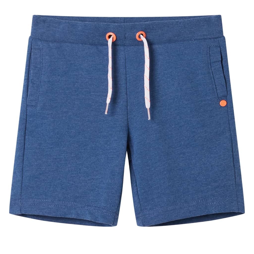 Pantalones cortos de niños con cordón azul oscuro mélange 92