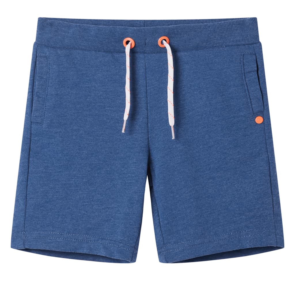 Pantalones cortos de niños con cordón azul oscuro mélange 116