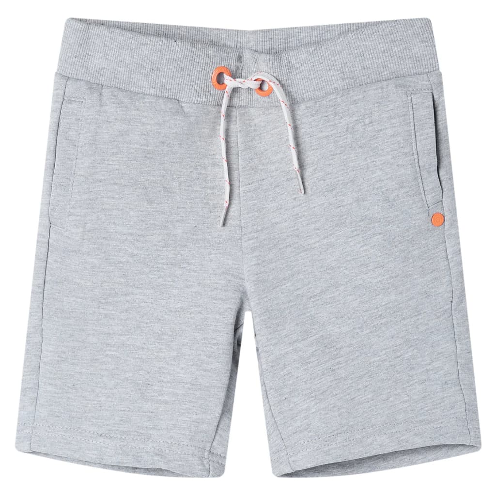 Pantalón corto de niños con cordón gris 128