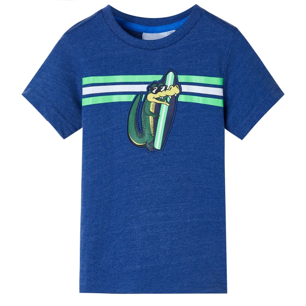 Camiseta infantil azul oscuro mélange 116