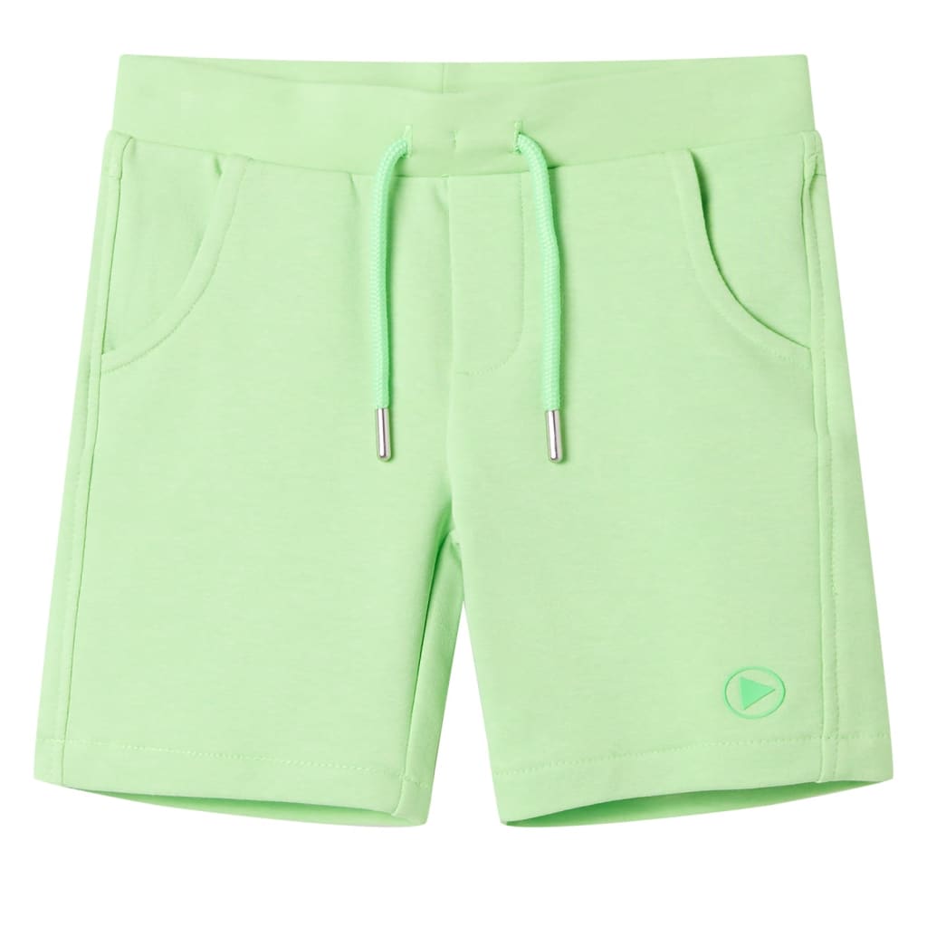 Pantalón corto de niños verde flúor 116