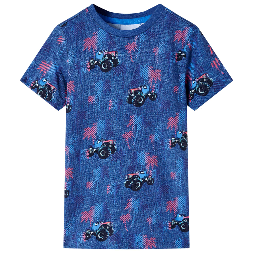 Camiseta infantil azul oscuro mélange 104