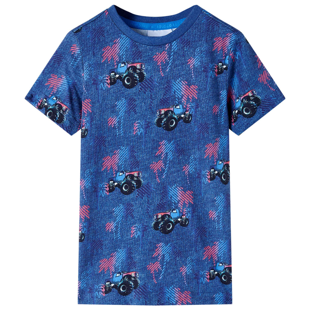 Camiseta infantil azul oscuro mélange 128