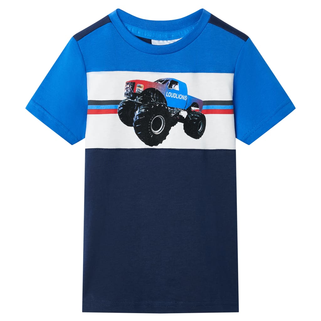 Camiseta de niños azul y azul marino 92