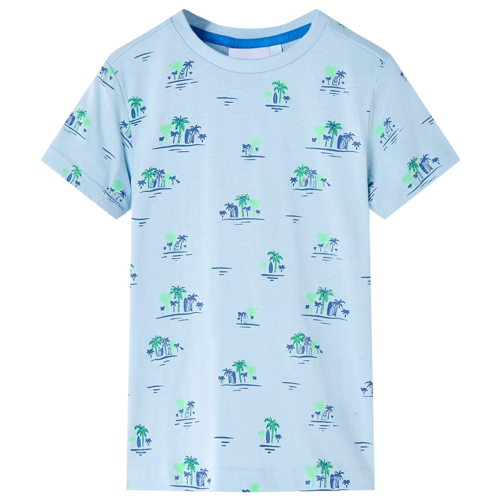 Camiseta infantil azul claro 128