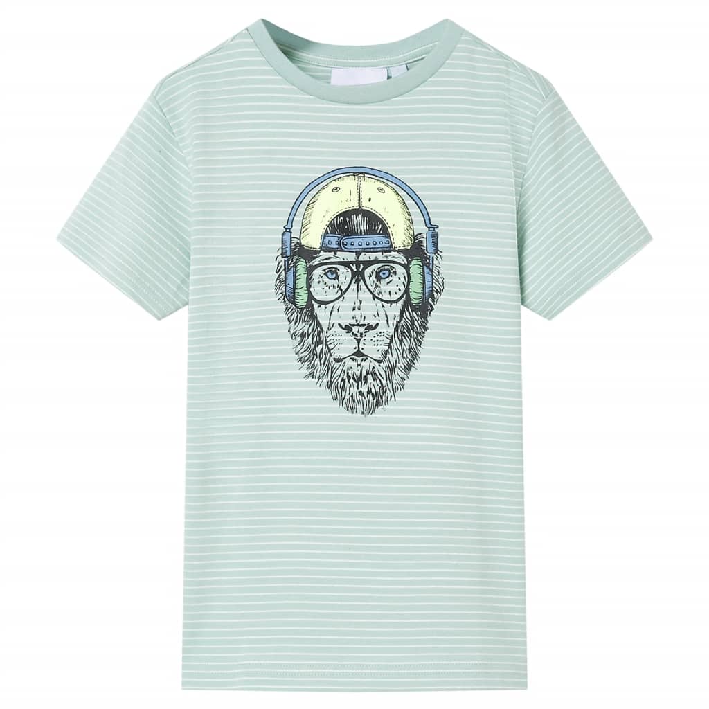 Camiseta de niños con rayas verde menta claro 92