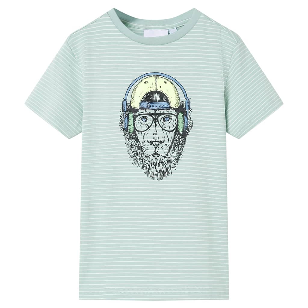 Vetonek Camiseta de niños con rayas verde menta claro 104