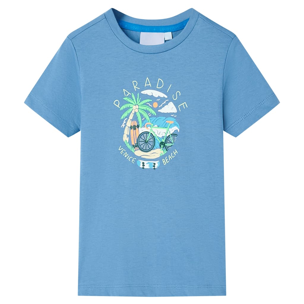 Camiseta infantil azul medio 92