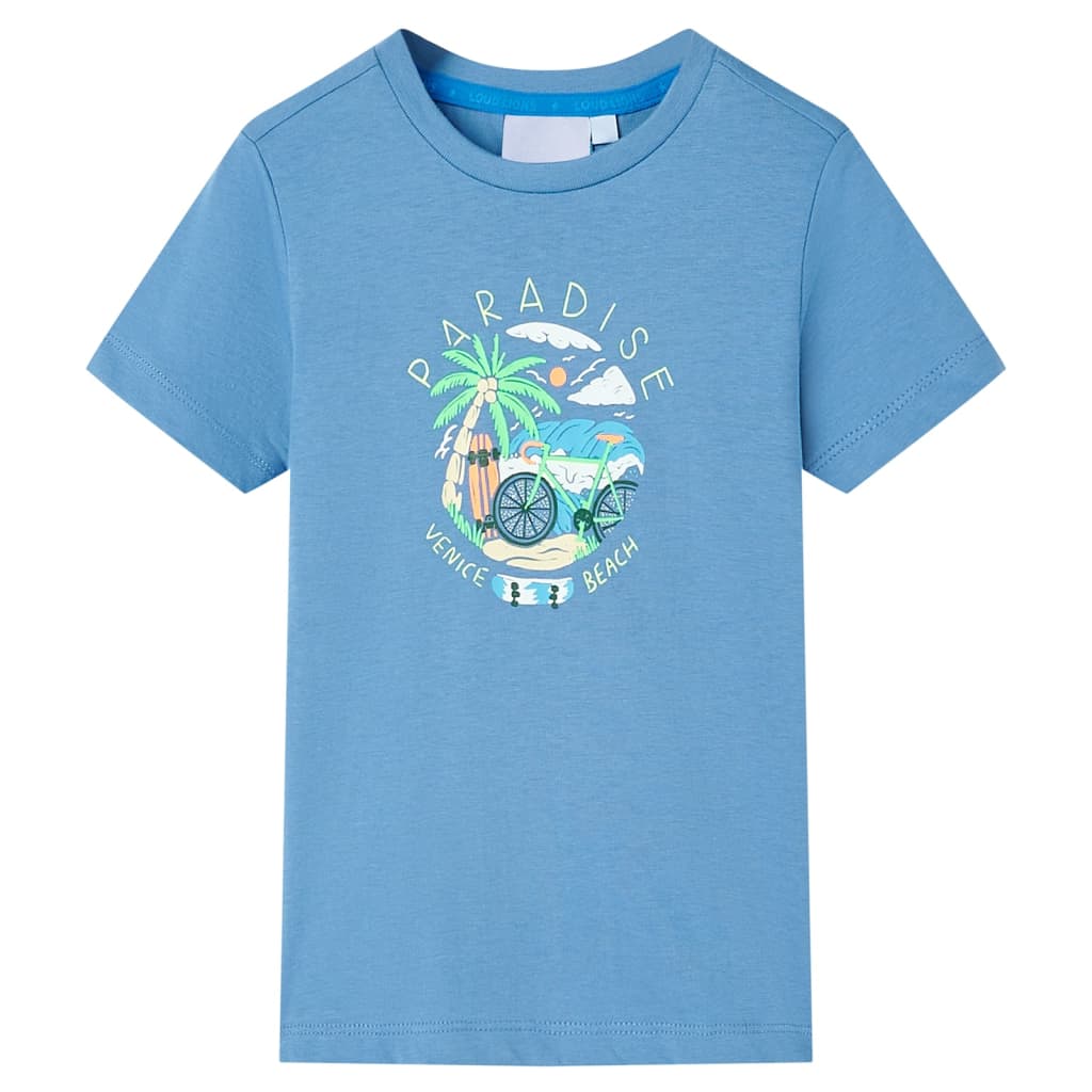 Camiseta infantil azul medio 104