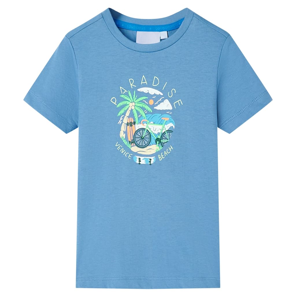 Camiseta infantil azul medio 116