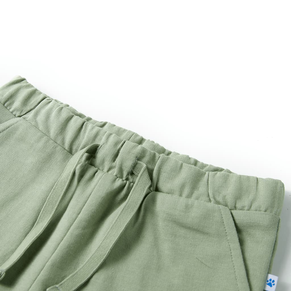 Pantalones cortos infantiles con cordón caqui claro 128