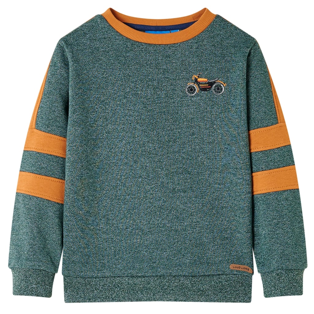 Sudadera infantil verde oscuro melange 92