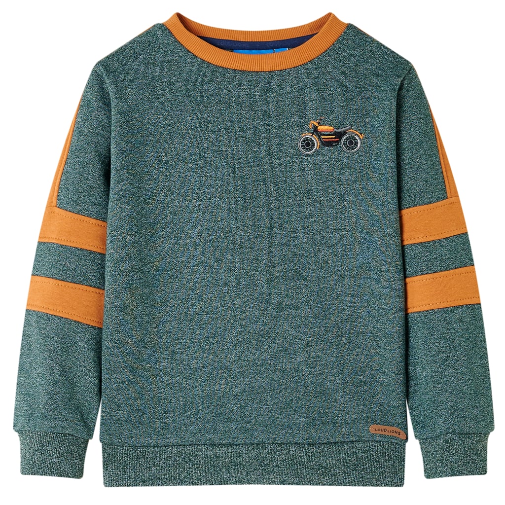 Sudadera infantil verde oscuro melange 104