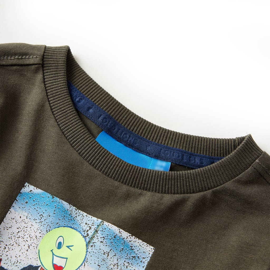 Camiseta infantil con manga larga caqui 92