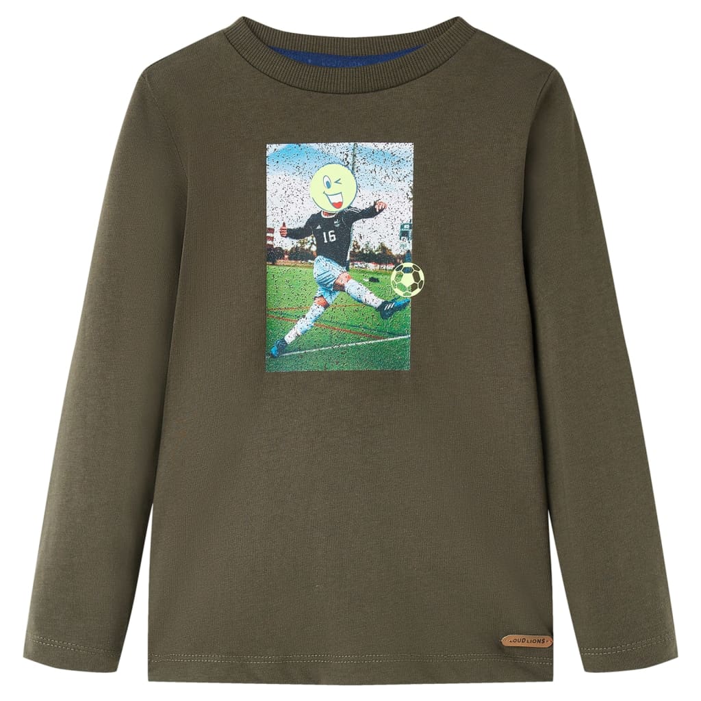 Camiseta infantil con manga larga caqui 92