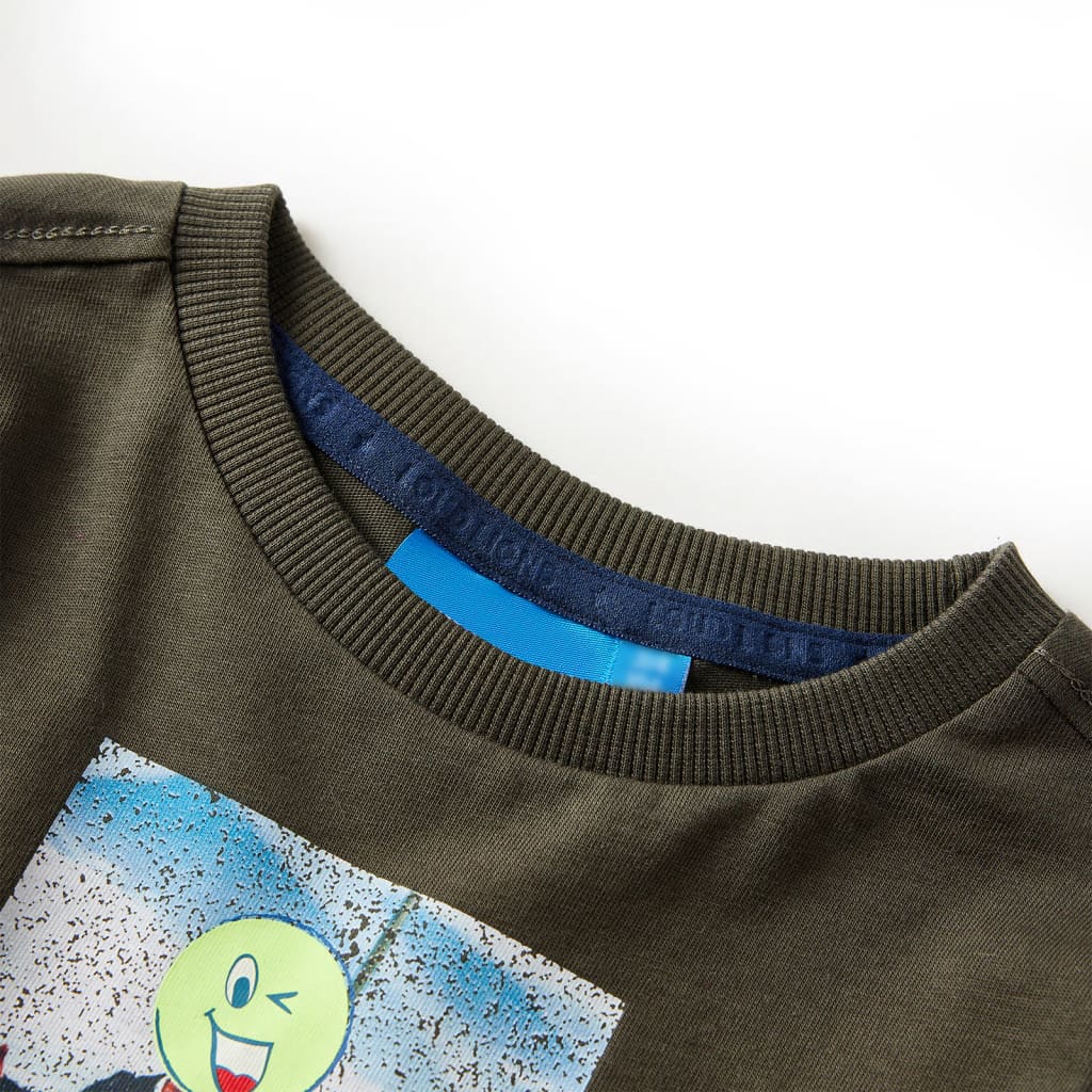 Camiseta infantil con manga larga caqui 104