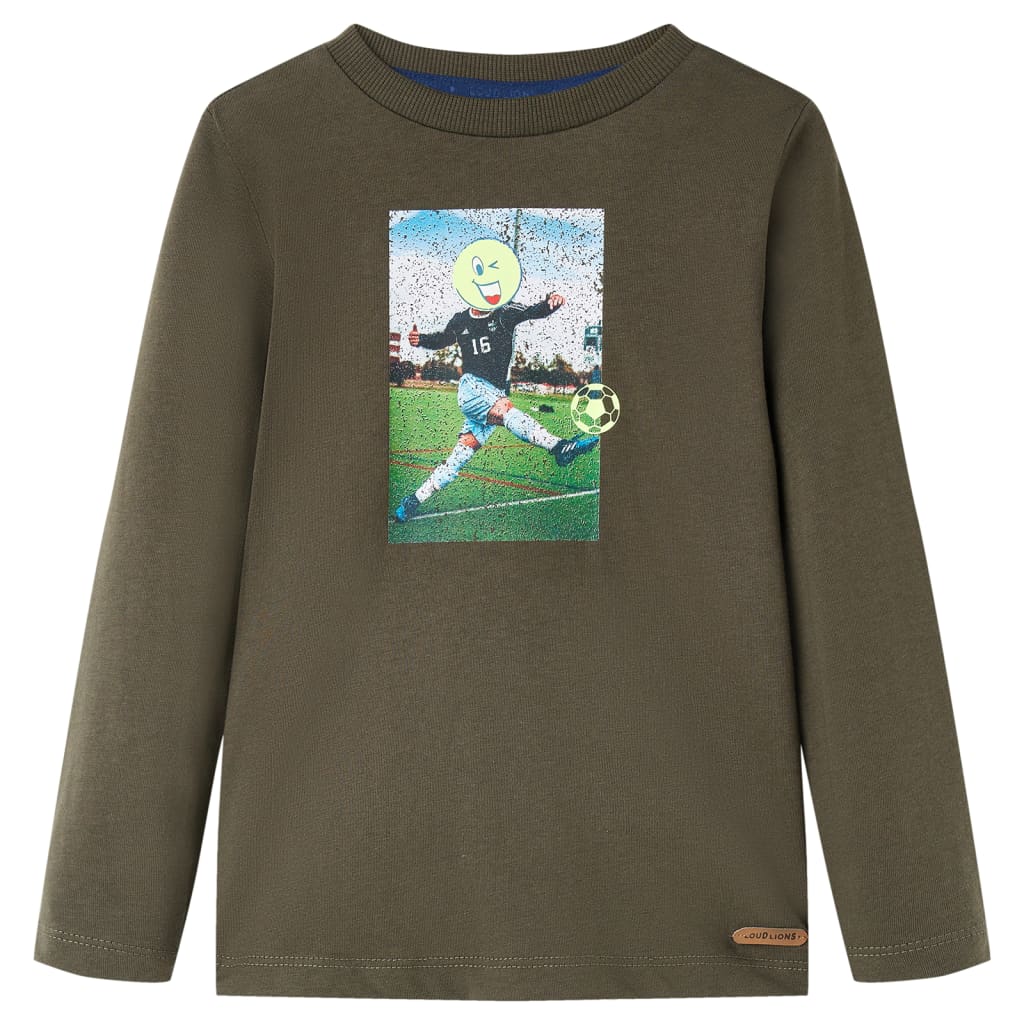 Camiseta infantil con manga larga caqui 104