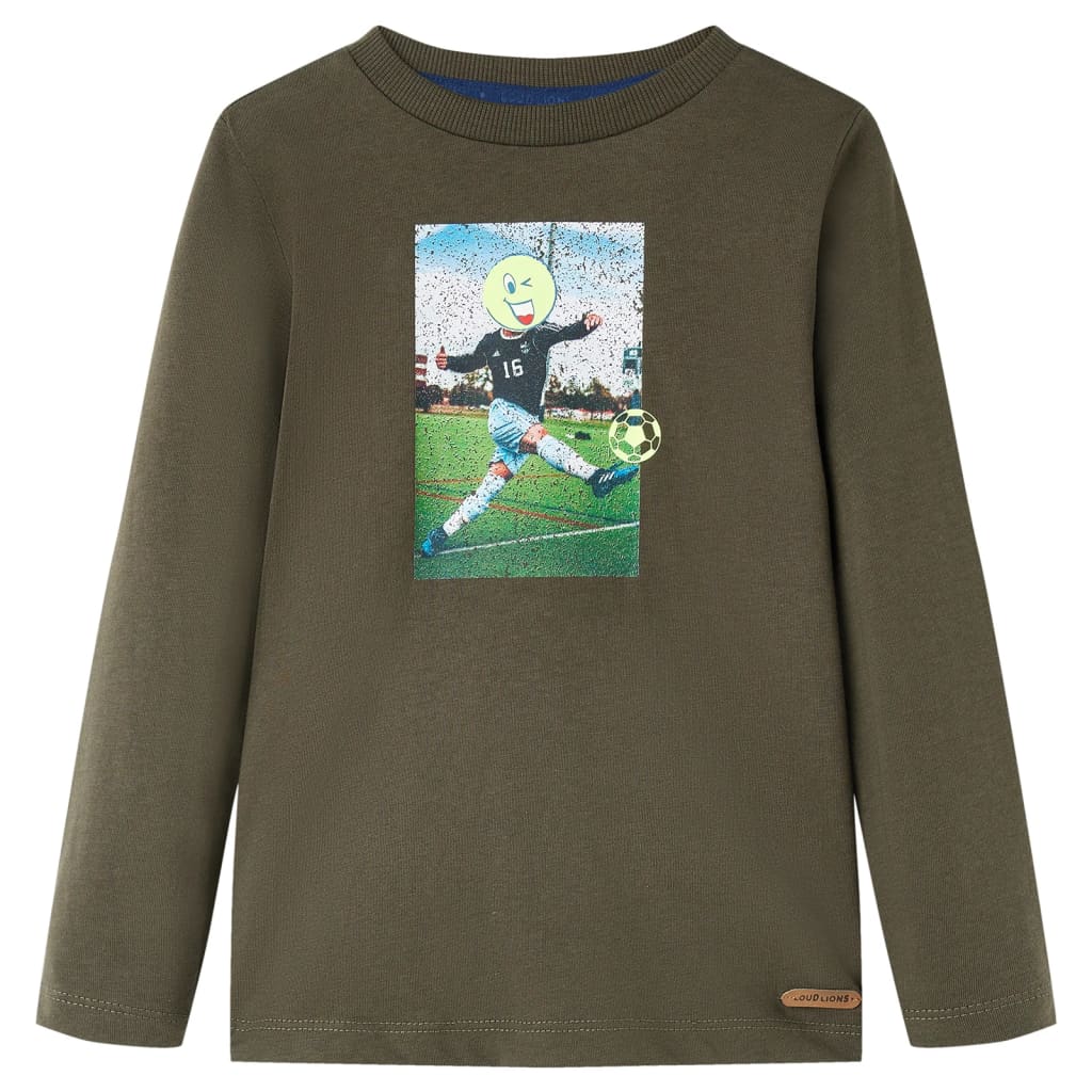 Camiseta infantil con manga larga caqui 128