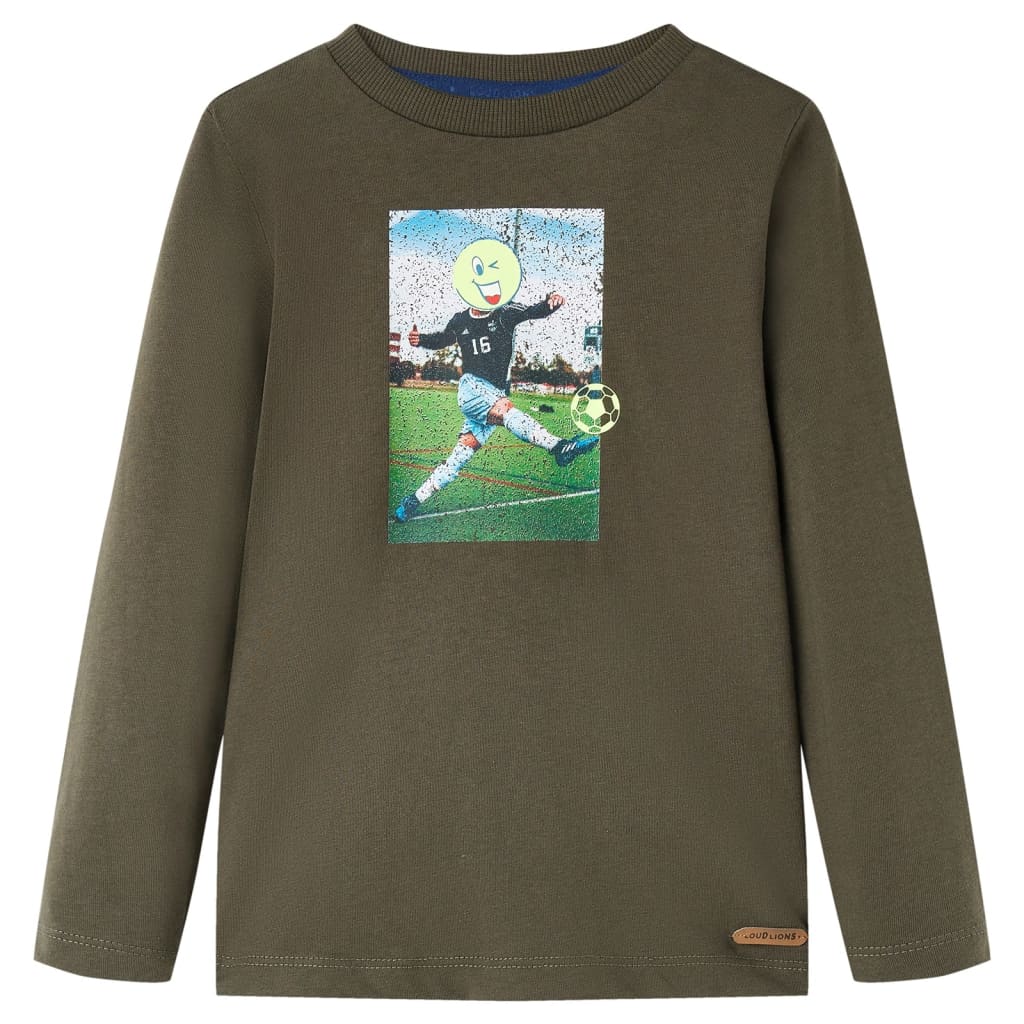 Camiseta infantil con manga larga caqui 140