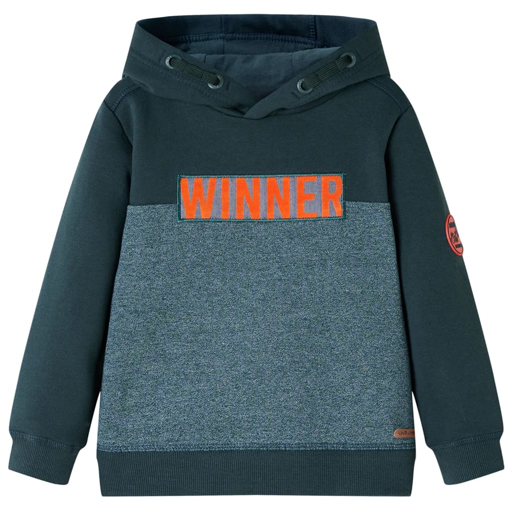 Sudadera infantil con capucha verde oscuro 92