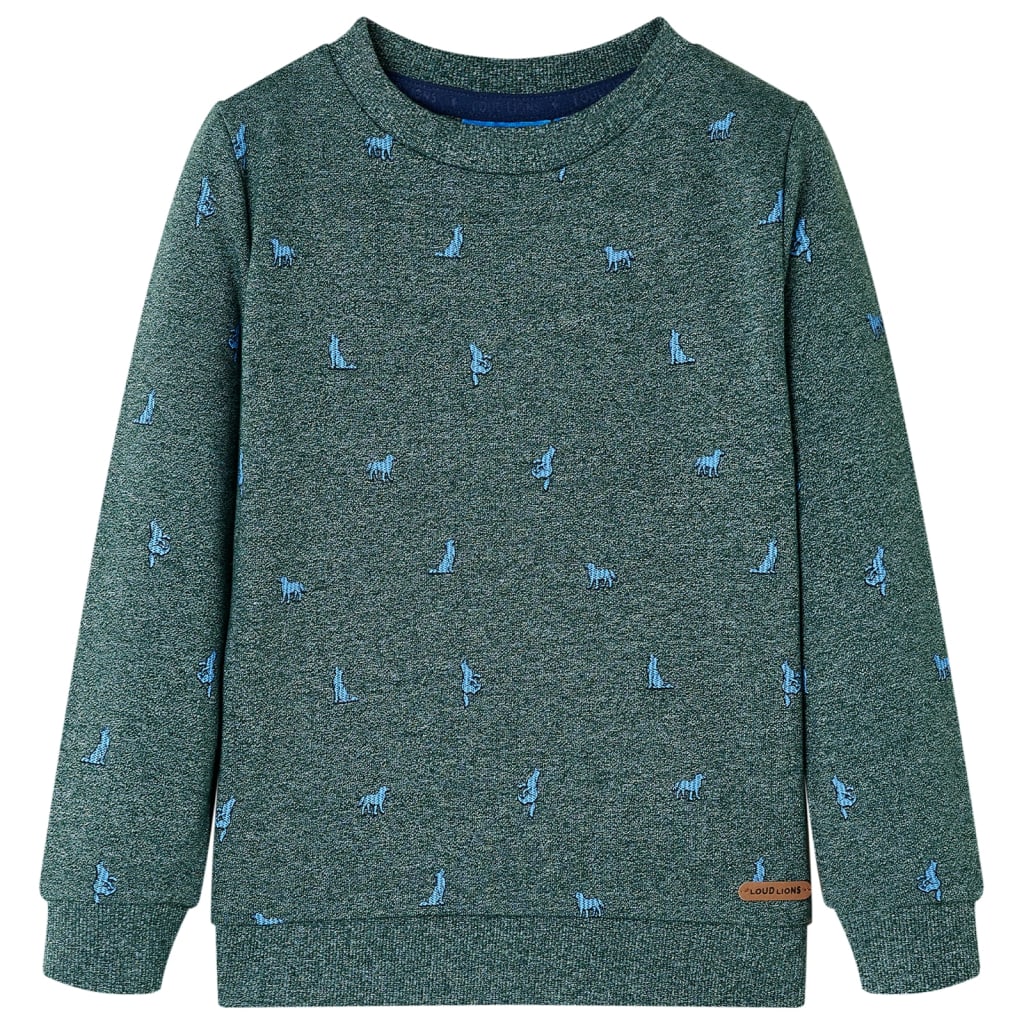 Sudadera infantil verde oscuro melange 92